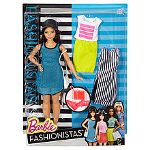 Barbie "Игра с модой" Кукла Барби - Брюнетка с набором одежды, #38 (Пышная)