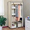 Шкаф-кофр двухсекционный тканевый HCX Storage Wardrobe 8890 с быстросборным каркасом (Фиолетовый), фото 5