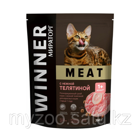 Winner meat для взрослых кошек снежной телятиной 750гр купить за 2 210 ...