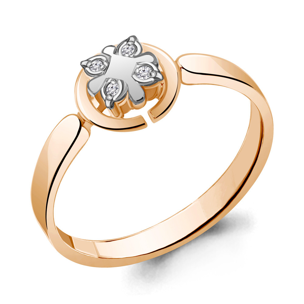 Серебряное кольцо  Бриллиант Aquamarine 060181.6 позолота