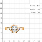 Серебряное кольцо  Бриллиант Aquamarine 060181.6 позолота, фото 2