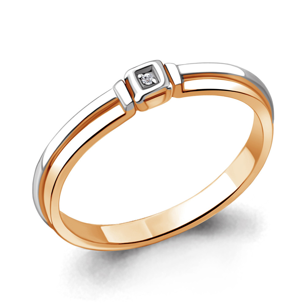 Серебряное кольцо  Бриллиант Aquamarine 060069.6 позолота