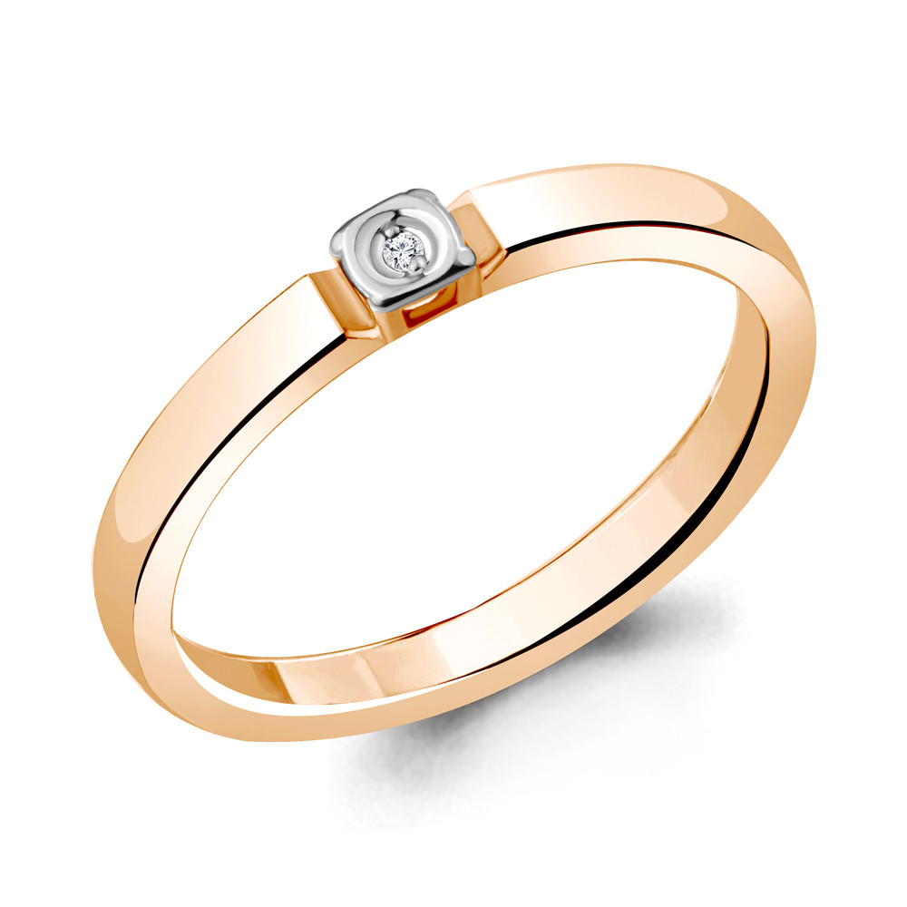 Серебряное кольцо  Бриллиант Aquamarine 060066.6 позолота