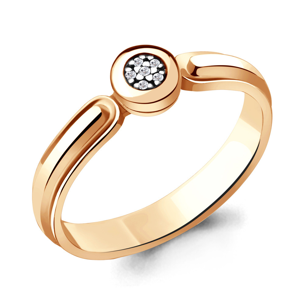 Серебряное кольцо  Бриллиант Aquamarine 060061.6 позолота