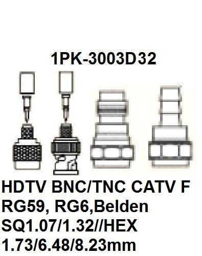 Pro`skit 1PK-3003D32 Насадка для обжима разъемов HDTV True 75 Ом BNC/TNC и CATV "F", коаксиальных кабелей RG59 - фото 2 - id-p592003