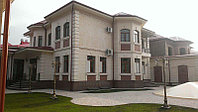 Отделка фасада - Жидкий травертин в г. Туркестан