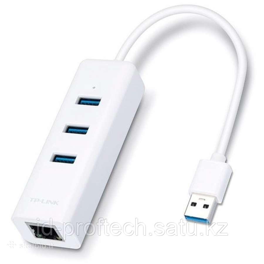 Сетевой адаптер USB GbE Tp-Link UE330 1 порт 10-100-1000Mbps RJ45, 3 порта USB-A 3.0, коннектор USB 3.0