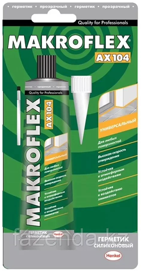Герметик Makroflex AX104 силиконовый прозрачный 85мл - фото 1 - id-p103154833