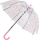 Зонт прозрачный «ЕДИНОРОГ», розовый, фото 2