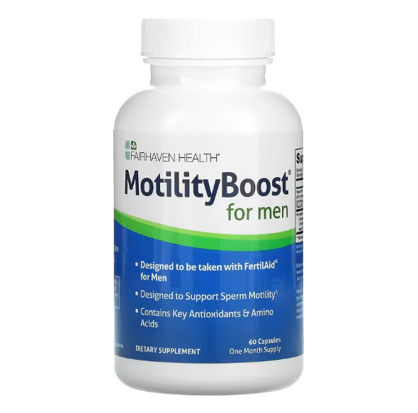 Fairhaven Health, MotilityBoost, для мужчин, поддержка подвижности сперматозоидов, 60 капсул