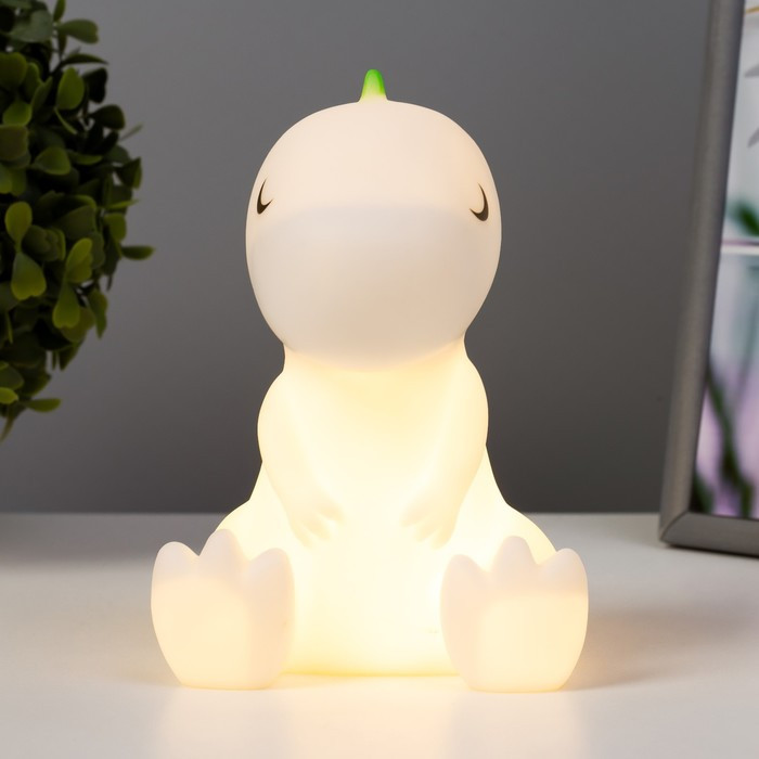 Ночник Динозаврик LED от батареек бело-зеленый 12х10х14 см (id 103164787)