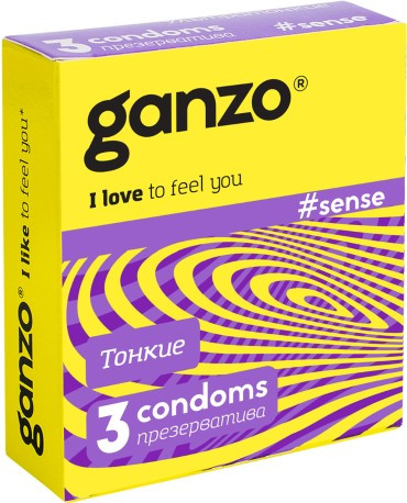 Презервативы GANZO sense латексные тонкие (3шт)