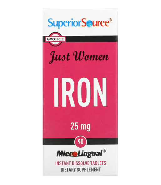 Superior Source, Just Women, железо, 25 мг, 90 быстрорастворимых таблеток - фото 1 - id-p103172073