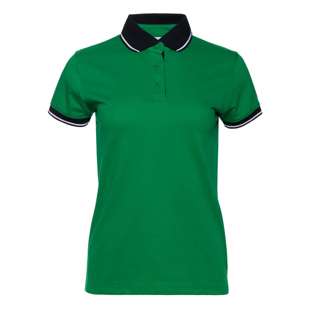 Рубашка поло женская 04CW_Зелёный/Чёрный (30/20) (M/46)