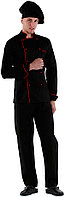 Куртка шеф-повара мужская Клен 00002, р.48, черная, красный кант