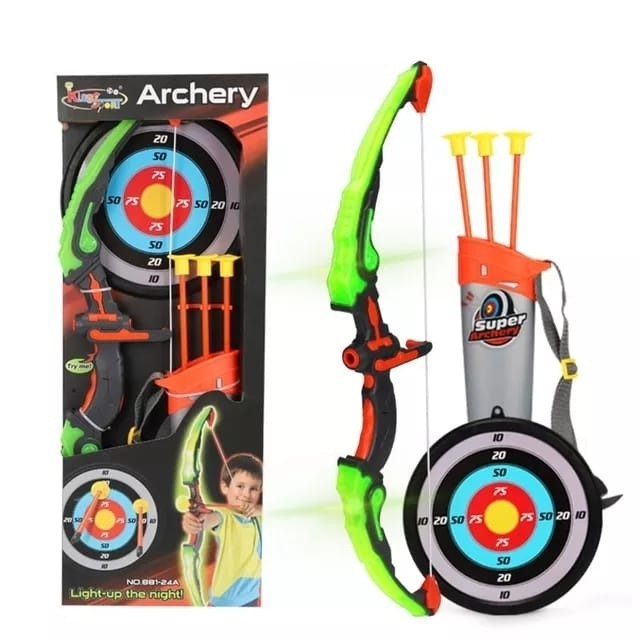 881-24A Лук Archery, (светится)3 стрелы,мишень, 62*25см