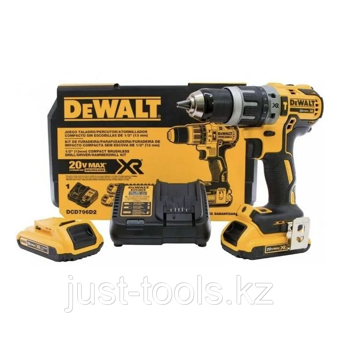 DeWalt, DCD796P2, 18ВLi Безщеточная ударная аккум. дрель, 2ск, 70Нм, 2х5Ah