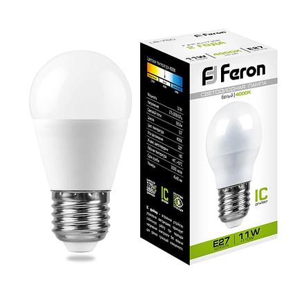Лампа светодиодная, (11W) 230V E27 4000K G45, LB-750, фото 2