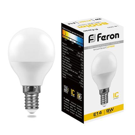 Лампа светодиодная, (9W) 230V E14 2700K G45, LB-550, фото 2