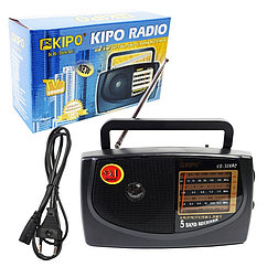 Радиоприемник KIPO KB-308AC автономный радио приемник 5-ти волновой Черный
