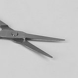 Ножницы маникюрные, для кутикулы, загнутые, узкие, 9 см, цвет серебристый QF, фото 2