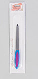 Пилка металлическая для ногтей, прорезиненная ручка, 15 см, на блистере, цвет МИКС QF, фото 2