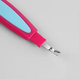 Пилка-триммер металлическая для ногтей, прорезиненная ручка, 14 см, цвет МИКС QF, фото 2