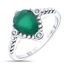 Серебряное кольцо с агатом зелёным TEOSA R-DRGR00736-AG