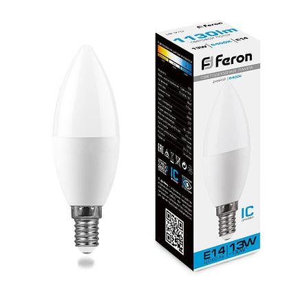 Лампа светодиодная, (13W) 230V E14 6400K С37, LB-970, фото 2