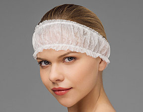 Фиксатор для волос с двумя резинками спанбонд 10 шт/упк, фото 1