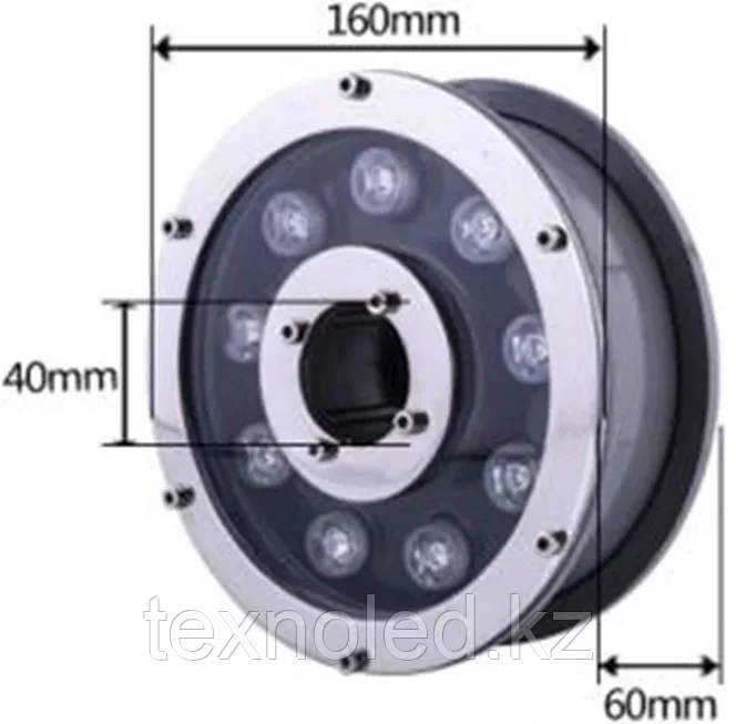 ПОДВОДНЫЕ СВЕТИЛЬНИКИ ДЛЯ БАССЕЙНОВ И ФОНТАНОВ 9W - RGB