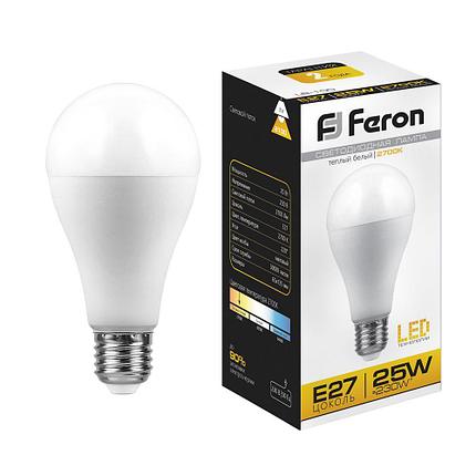 Лампа светодиодная, (25W) 230V E27 2700K A65, LB-100, фото 2