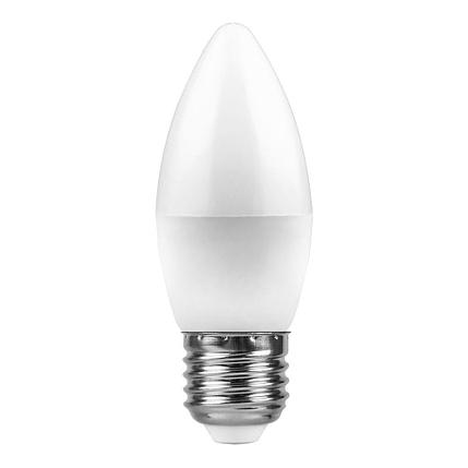 Лампа светодиодная, (7W) 230V E27 4000K C37, LB-97, фото 2