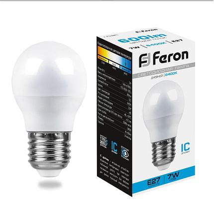 Лампа светодиодная, (7W) 230V E27 6400K G45, LB-95, фото 2