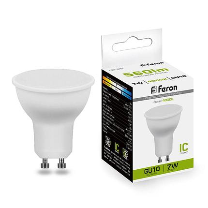 Лампа светодиодная, 80LED (7W) 230V GU10 4000K MR16, LB-26, фото 2
