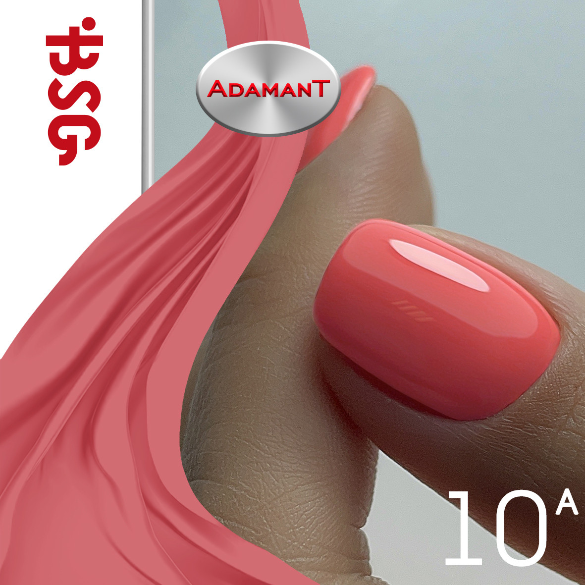 BSG Цветной Жёсткий Гель-Лак Adamant №10А - Светло-Коралловый (8 Мл)