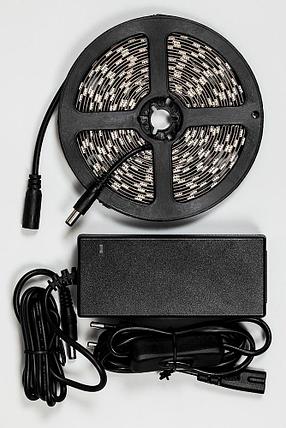 Лента светодиодная, 60SMD(5050)/m 14.4W/m 12V 5m RGB c драйвером, LS606 с адаптером с вилкой, контро, фото 2
