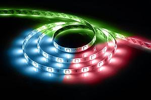Лента светодиодная, 60SMD(5050)/m 14.4W/m 12V IP65 5m RGB , LS607