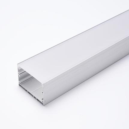 Профиль алюминиевый "Линии света" накладной, серебро, CAB257 с матовым экраном, 2 заглушками, 4 креп, фото 2