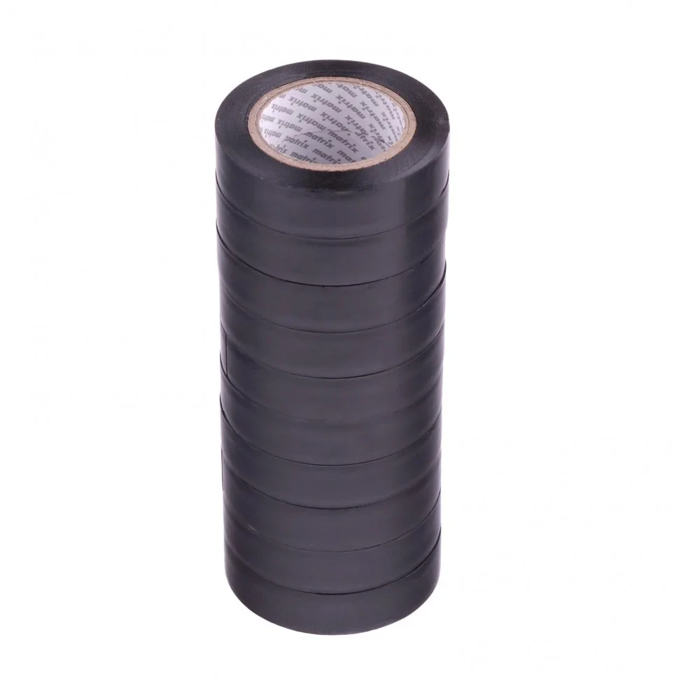 Набор изолент ПВХ 15 мм х 10 м, черная, в упаковке 10 шт, 150 мкм. Matrix - фото 2 - id-p103209303