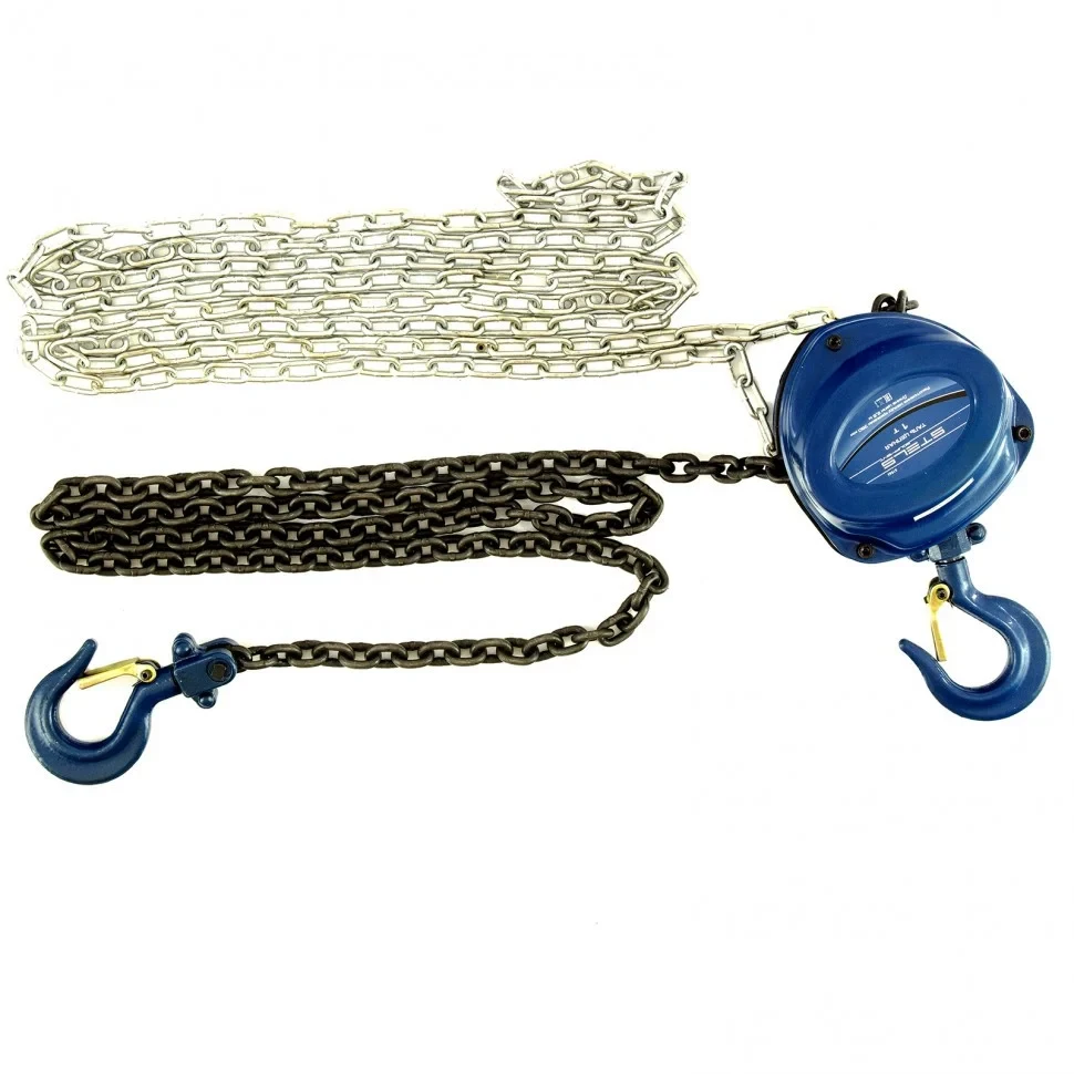 Таль цепная, 1 т, h подъема 2,5 м, расстояние между крюками 350 мм. Stels, фото 1