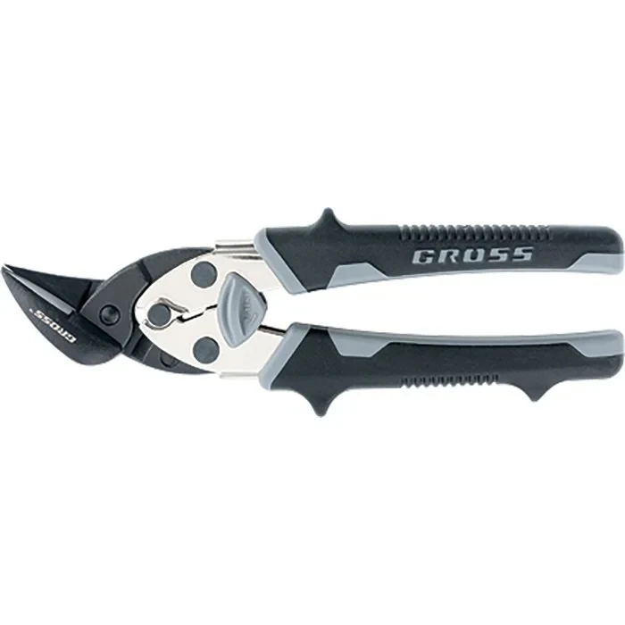 Ножницы по металлу "PIRANHA", 185 мм, прямой и левый рез, сталь-СrM, двухкомпонентные рукоятки. GROSS - фото 1 - id-p103215340
