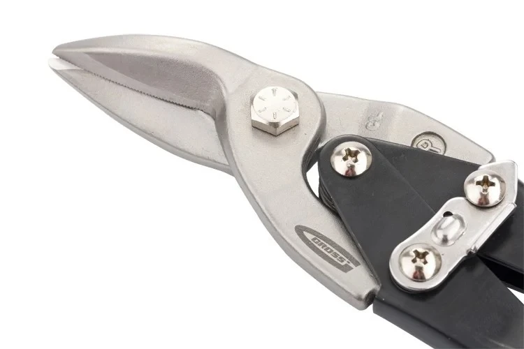 Ножницы по металлу "PIRANHA", 250 мм, прямой и правый рез, сталь СrMo, двухкомпонентные рукоятки. GROSS - фото 3 - id-p103210544