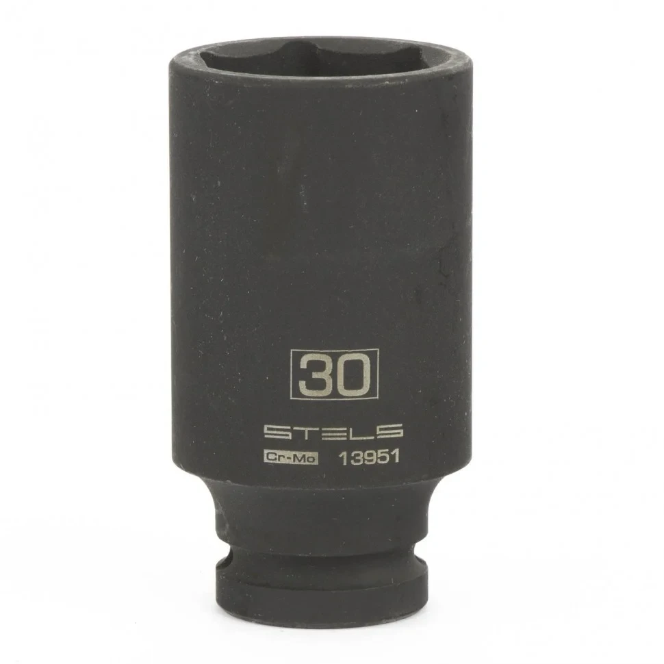 Головка ударная удлиненная шестигранная, 30 мм, 1/2, CrMo. STELS