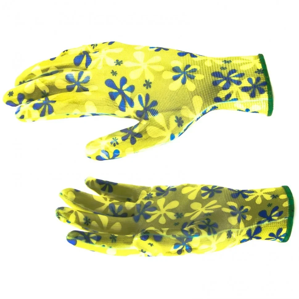 Перчатки садовые из полиэстера с нитрильным обливом, зеленые, M. PALISAD - фото 1 - id-p103212778