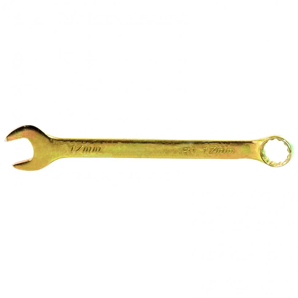 Ключ комбинированный, 17 мм, желтый цинк. СИБРТЕХ
