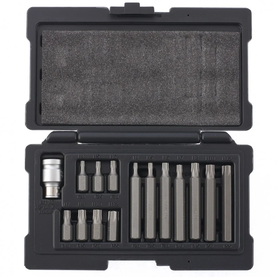 Набор бит TORX, хвостовик-шестигранник, 10 мм, CrV, 15 предметов. STELS