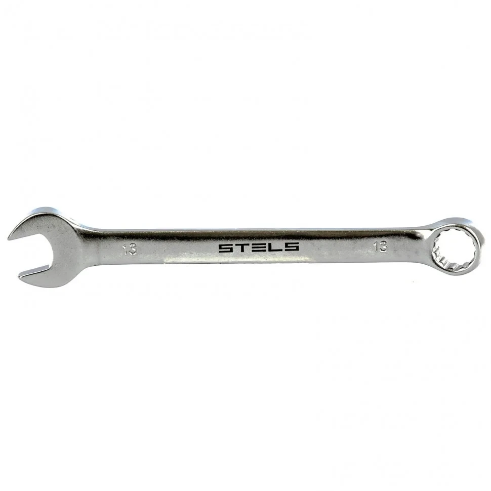 Ключ комбинированный, 13 мм, CrV, матовый хром. STELS