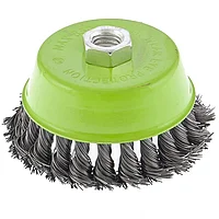 Щетка для УШМ, 100 мм, М14, "чашка", крученая металлическая проволока. СИБРТЕХ