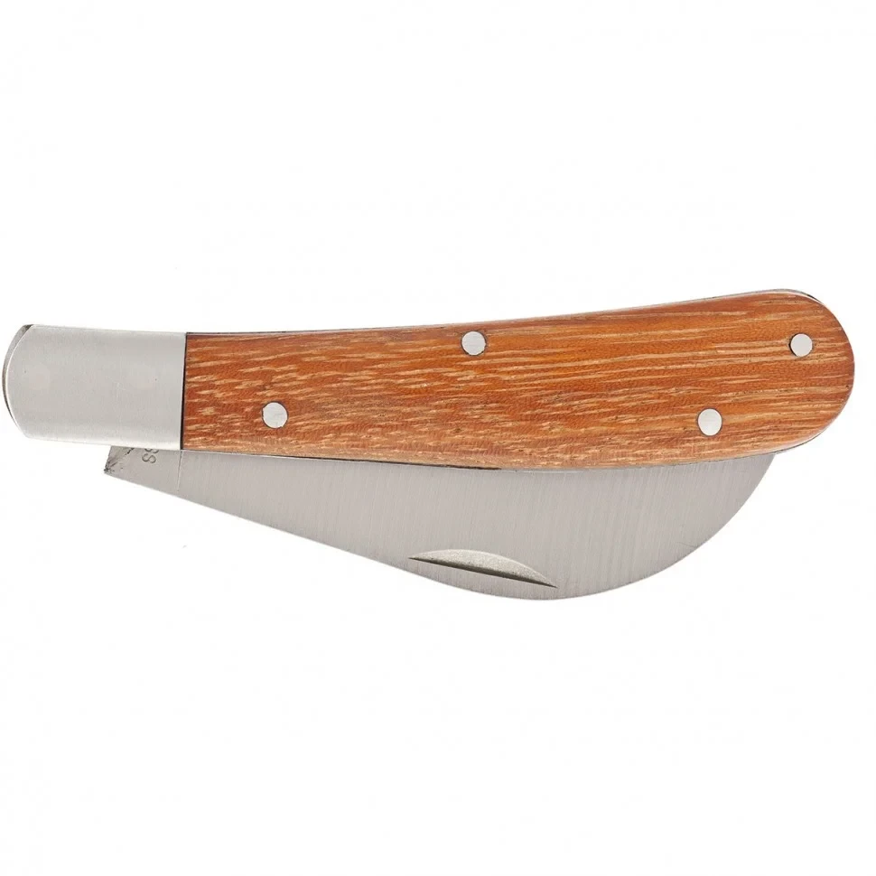 Нож садовый, 170 мм, складной, изогнутое лезвие, деревянная рукоятка. PALISAD - фото 3 - id-p103212917